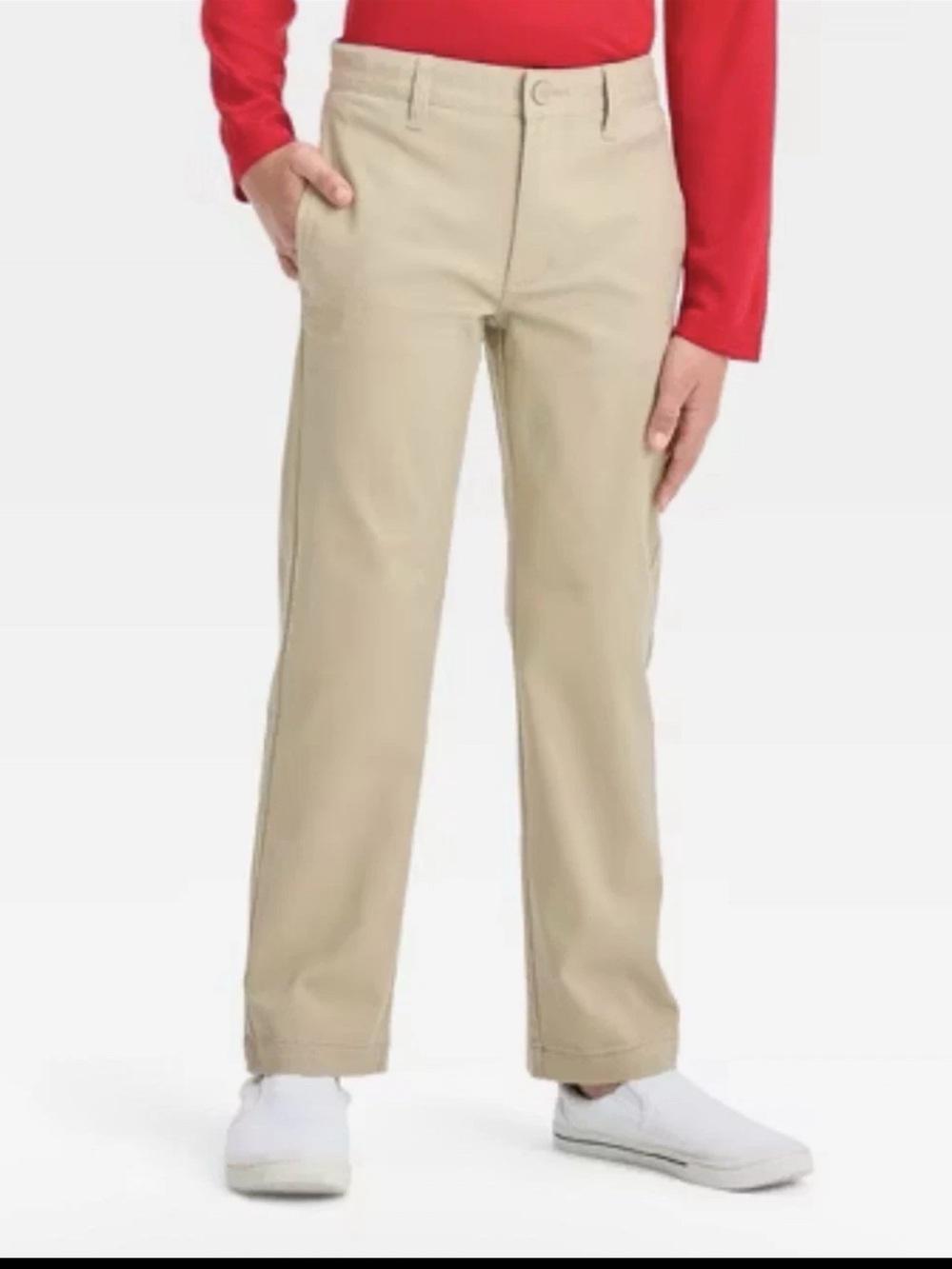 Cat and Jack Boys Khaki School Uniform Pants Straight Leg Adjustable Waist sz 10